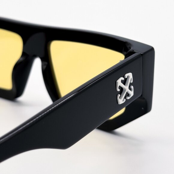 NEW OFF-WHITE OERI13F VANCOUVER 1018 SUNGLASSES UNISEX BLACK SQUARE - Picture 7 of 11